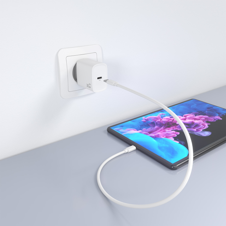 CARGADOR AISENS GAN 30W 1XUSB-C PD3.0 BLANCO - detalle