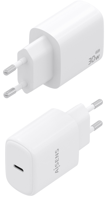 CARGADOR AISENS GAN 30W 1XUSB-C PD3.0 BLANCO - detalle