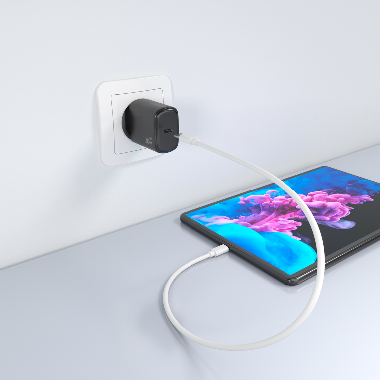 CARGADOR AISENS GAN 30W 1XUSB-C PD3.0 NEGRO - detalle