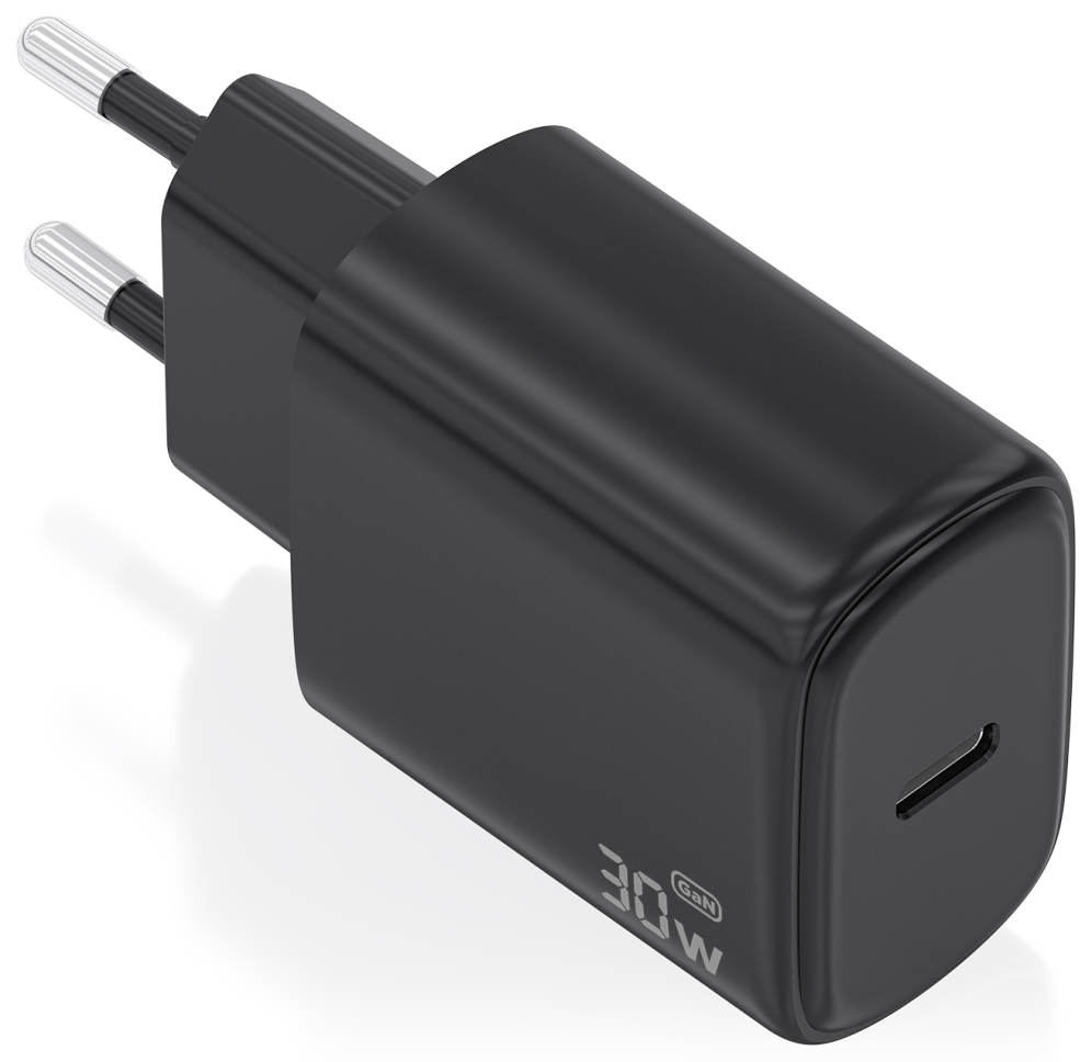 CARGADOR AISENS GAN 30W 1XUSB-C PD3.0 NEGRO