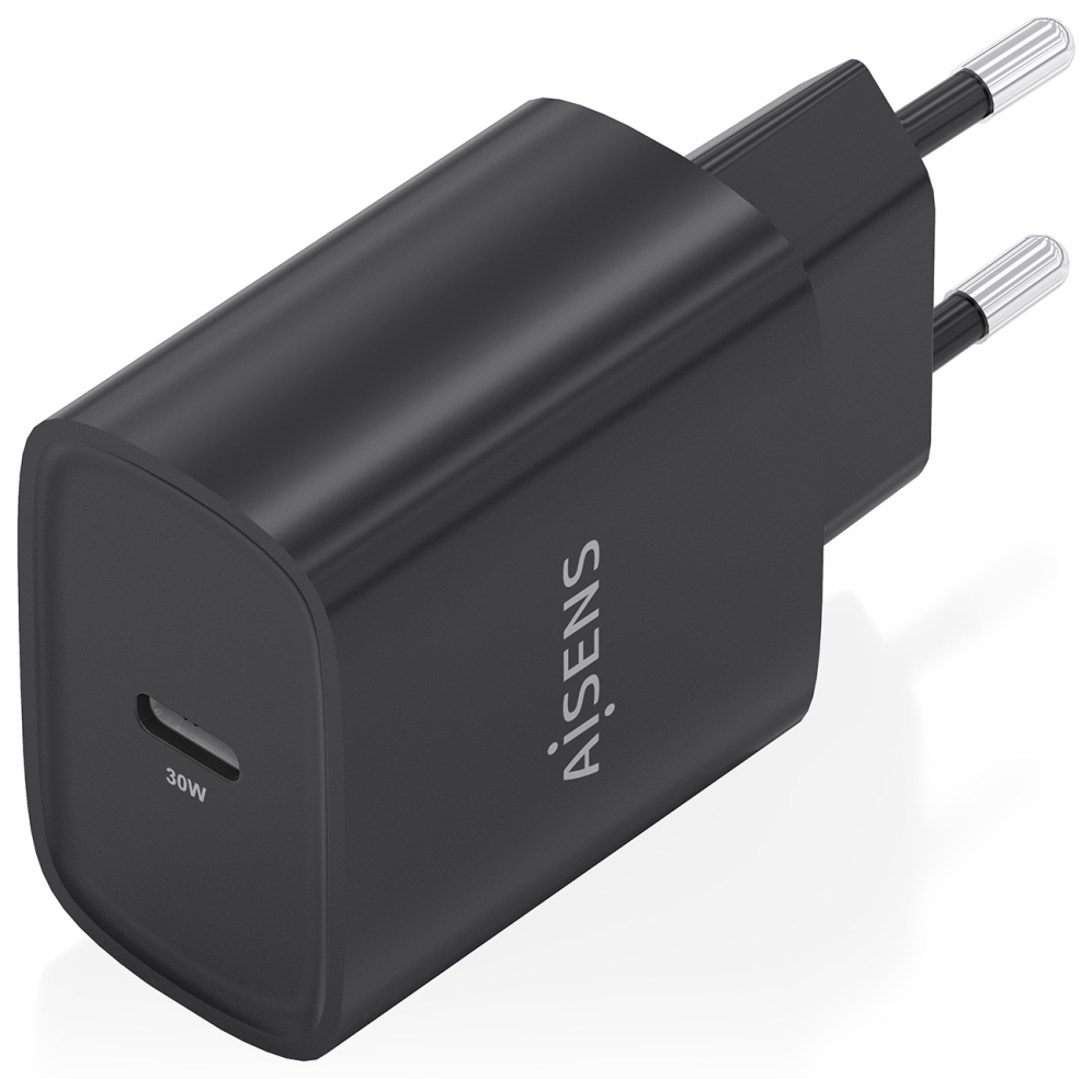 CARGADOR AISENS GAN 30W 1XUSB-C PD3.0 NEGRO - detalle