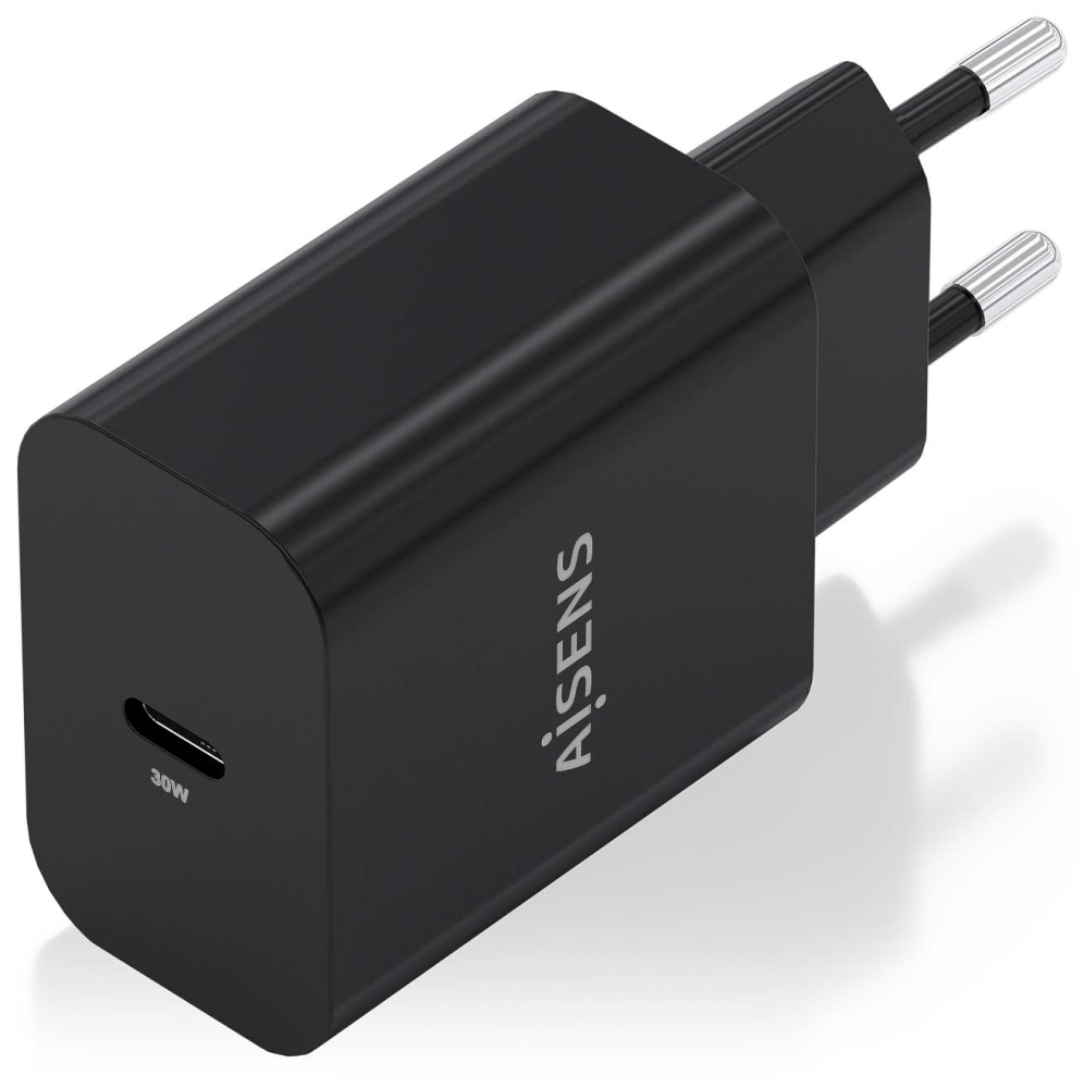 CARGADOR AISENS GAN 30W 1XUSB-C PD3.0 NEGRO - detalle