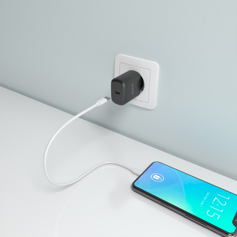 CARGADOR AISENS GAN 30W 1XUSB-C PD3.0 NEGRO - detalle