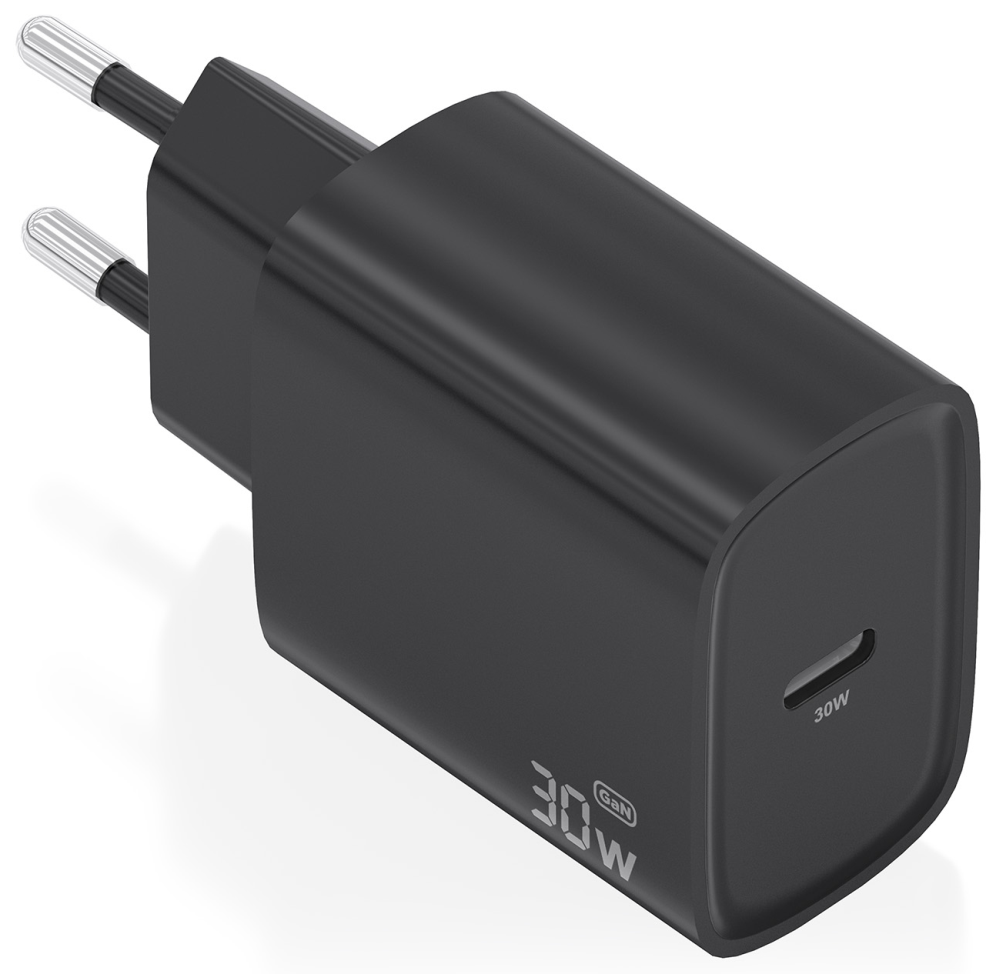 CARGADOR AISENS GAN 30W 1XUSB-C PD3.0 NEGRO