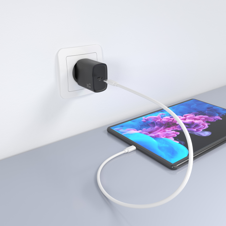 CARGADOR AISENS GAN 30W 1XUSB-C PD3.0 NEGRO - detalle