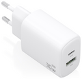 CARGADOR AISENS GAN 30W 1XUSB-C PD3.0 QC4.0 1XUSB-A QC3.0 BLANCO