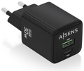 CARGADOR AISENS GAN 30W 1XUSB-C PD3.0 QC4.0 1XUSB-A QC3.0 NEGRO