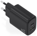 CARGADOR AISENS GAN 30W 1XUSB-C PD3.0 QC4.0 1XUSB-A QC3.0 NEGRO
