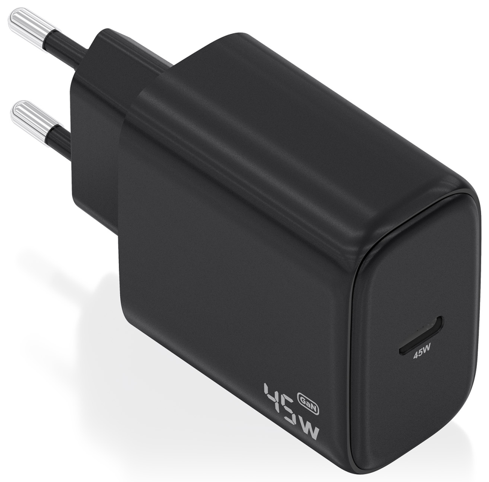 CARGADOR AISENS GAN 45W 1XUSB-C PD3.0 NEGRO