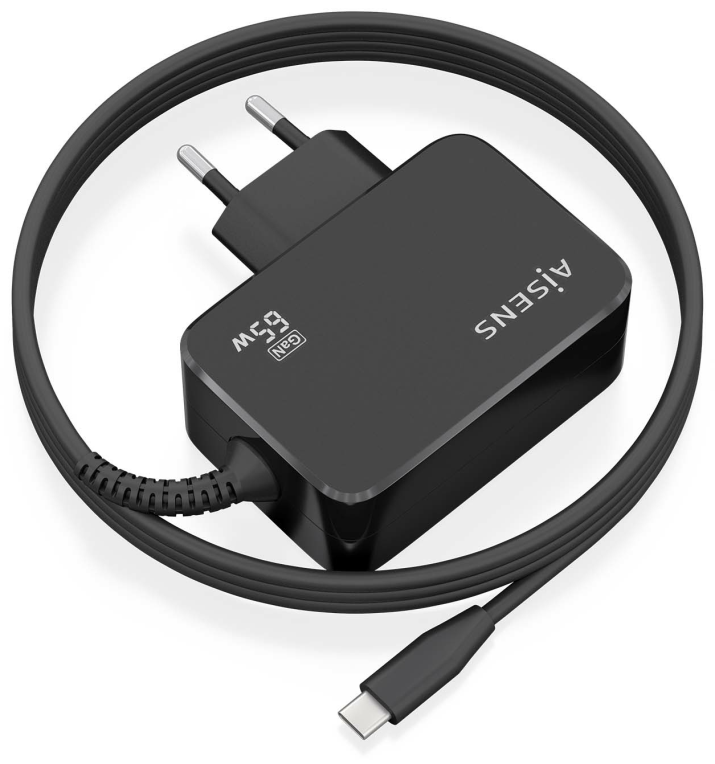 CARGADOR AISENS GAN 65W PD3.0 1XUSB-C 1.8M NEGRO - detalle