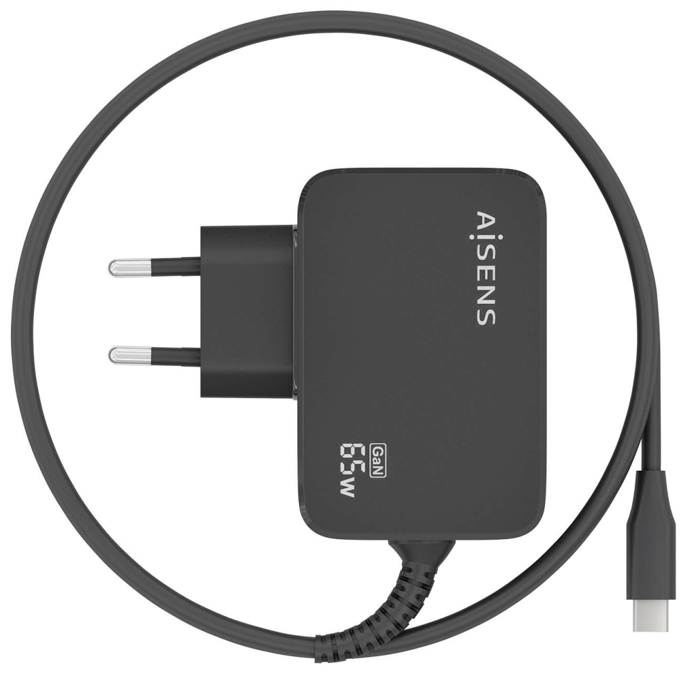CARGADOR AISENS GAN 65W PD3.0 1XUSB-C 1.8M NEGRO - detalle