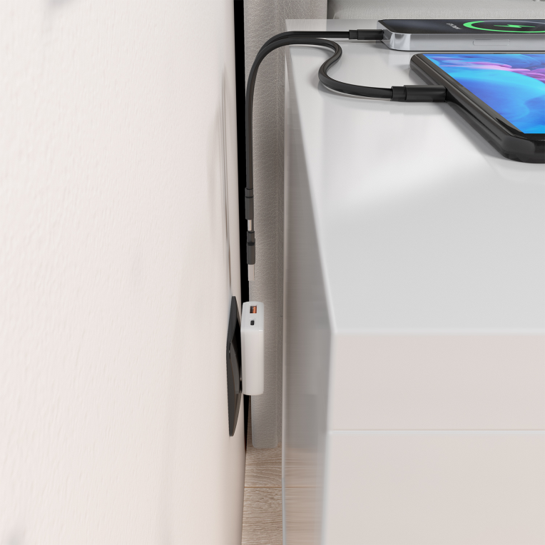 CARGADOR AISENS GAN PARED 30W USB-C PD3.0 QC4.0 USB-A QC3.0 BLANCO - detalle