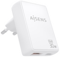 CARGADOR AISENS GAN PARED 30W USB-C PD3.0 QC4.0 USB-A QC3.0 BLANCO