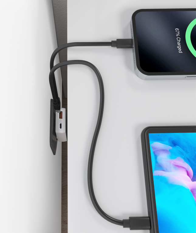 CARGADOR AISENS GAN PARED 30W USB-C PD3.0 QC4.0 USB-A QC3.0 BLANCO - detalle