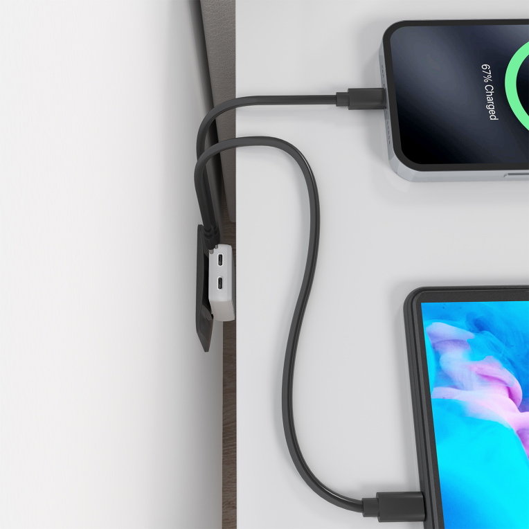 CARGADOR AISENS GAN PARED ULTRA DELGADO 30W 2XUSB-C PD3.0 QC4.0 BLANCO - detalle