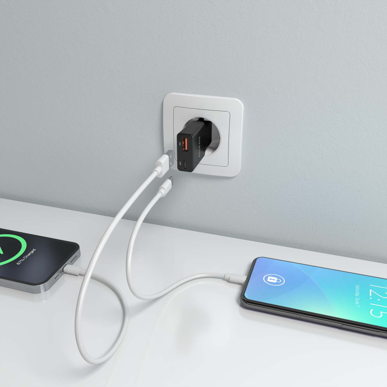 CARGADOR AISENS GAN ULTRA DELGADO 30W USB-C PD3.0 QC4.0 USB-A QC3.0 - detalle