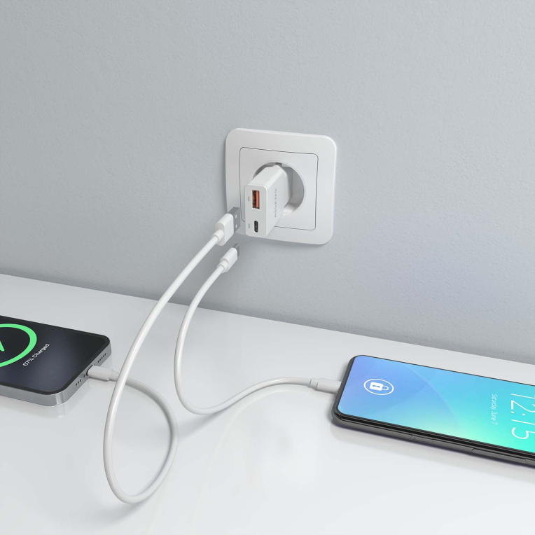 CARGADOR AISENS GAN ULTRA DELGADO 30W USB-C PD3.0 QC4.0 USB-A QC3.0 - detalle
