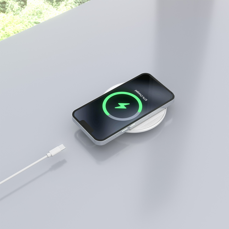 CARGADOR AISENS INALAMBRICO USB-C 15W PARA MOVIL BLANCO - detalle