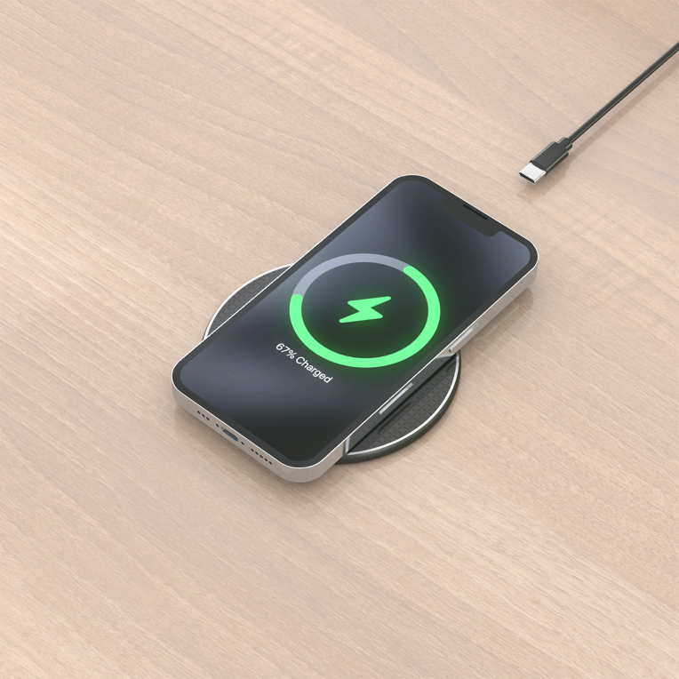 CARGADOR AISENS INALAMBRICO USB-C 15W PARA MOVIL NEGRO - detalle