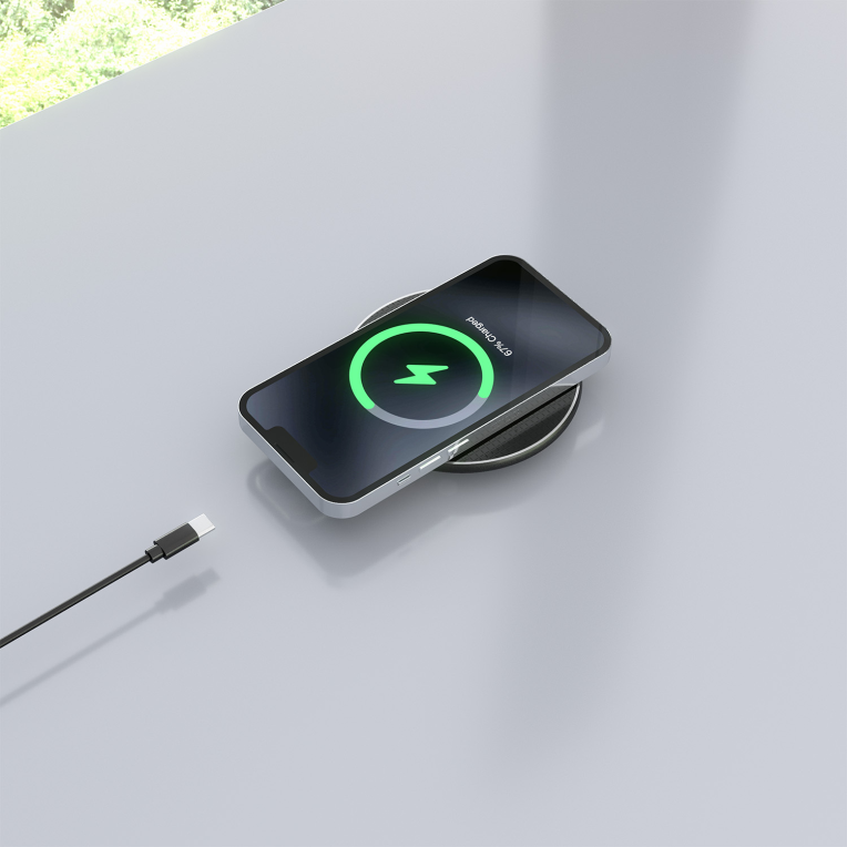 CARGADOR AISENS INALAMBRICO USB-C 15W PARA MOVIL NEGRO - detalle
