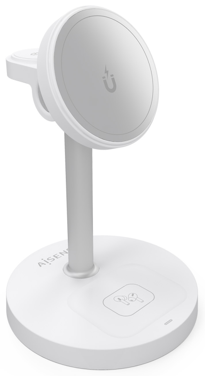 CARGADOR AISENS INALAMBRICO USB-C 3 EN 1 15W MOVIL APPLE WATCH AURICULARES - detalle