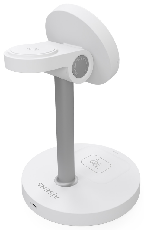 CARGADOR AISENS INALAMBRICO USB-C 3 EN 1 15W MOVIL APPLE WATCH AURICULARES - detalle