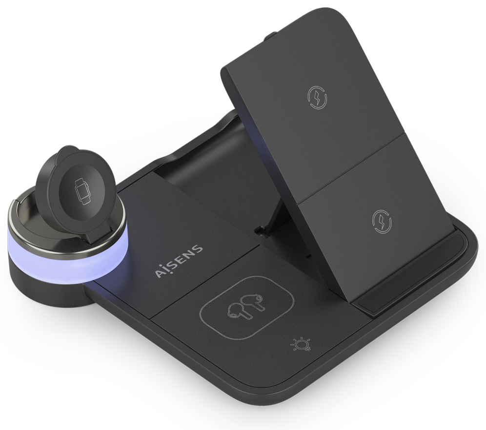 CARGADOR AISENS INALAMBRICO USB-C 4 EN 1 15W MOVIL APPLE WATCH AURICULARES - detalle