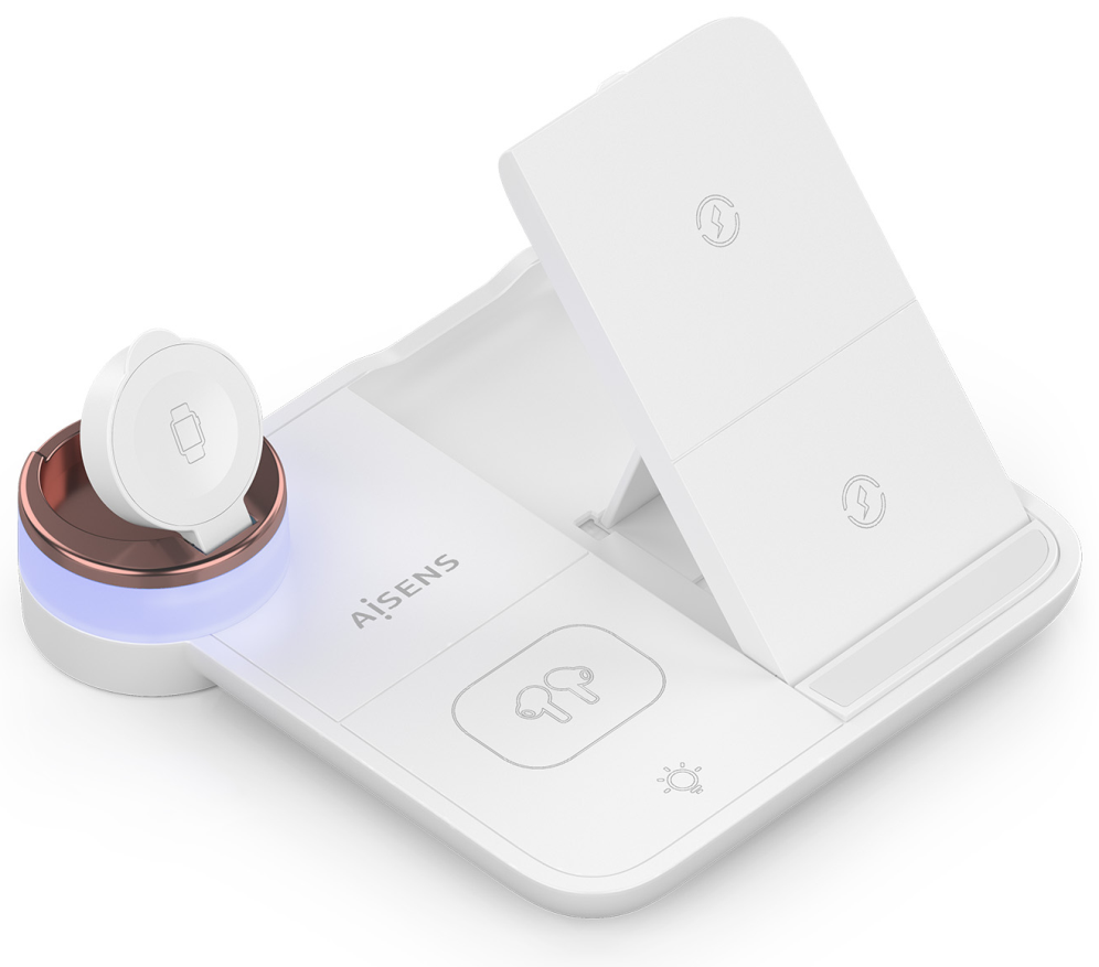 CARGADOR AISENS INALAMBRICO USB-C 4 EN 1 15W MOVIL APPLE WATCH AURICULARES - detalle