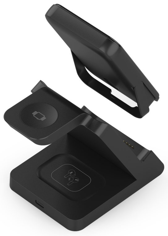 CARGADOR AISENS INALAMBRICO USB-C 4 EN 1 15W MOVIL APPLE WATCH AURICULARES - detalle