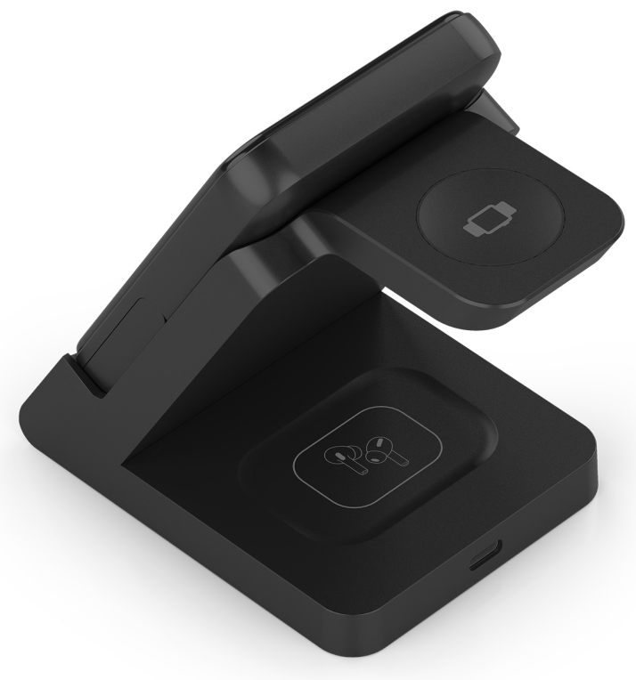 CARGADOR AISENS INALAMBRICO USB-C 4 EN 1 15W MOVIL APPLE WATCH AURICULARES - detalle