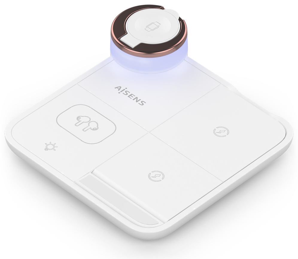 CARGADOR AISENS INALAMBRICO USB-C 4 EN 1 15W MOVIL APPLE WATCH AURICULARES