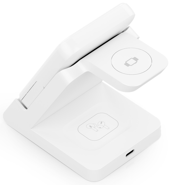 CARGADOR AISENS INALAMBRICO USB-C 4 EN 1 15W MOVIL APPLE WATCH AURICULARES - detalle