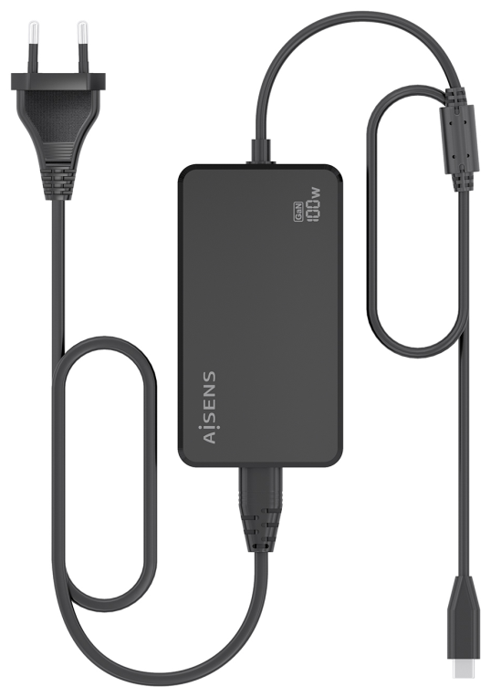 CARGADOR AISENS SOBREMESA GAN 100W PD3.0 1XUSB-C 1.8M NEGRO - detalle