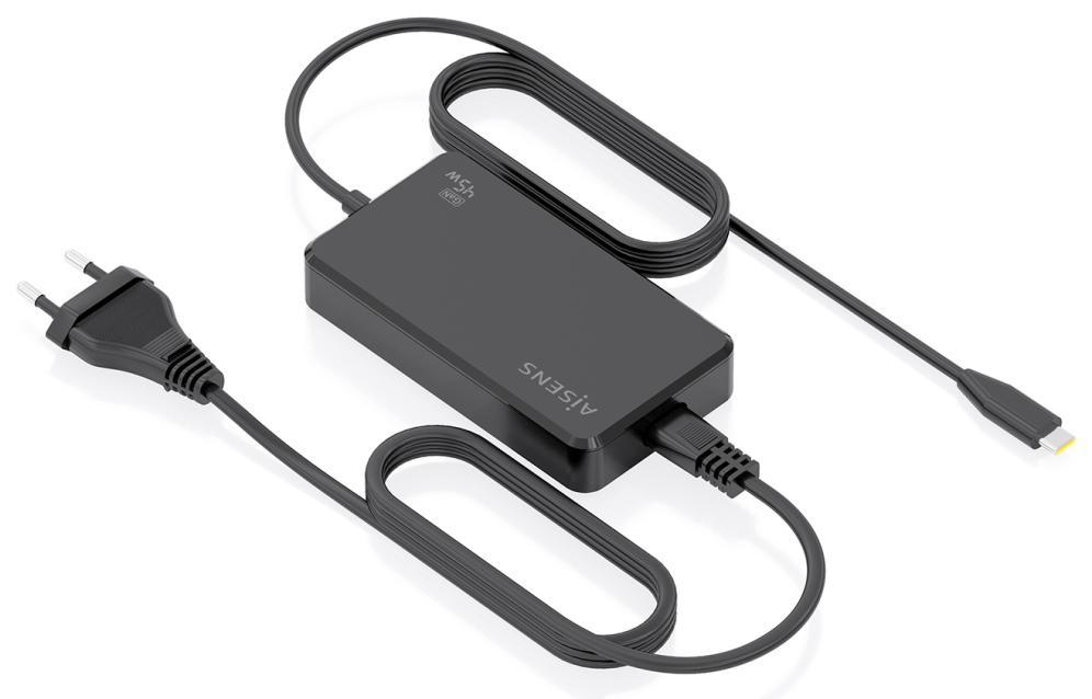 CARGADOR AISENS SOBREMESA GAN 45W PD3.0 1XUSB-C 1.8M NEGRO
