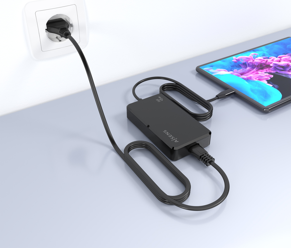 CARGADOR AISENS SOBREMESA GAN 45W PD3.0 1XUSB-C 1.8M NEGRO - detalle