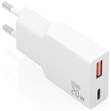 AISENS Cargador Ultra Delgado GaN 20W. 1xUSB-C PD3.0 QC4.0. 1xUSB-A QC3.0. Blanco
