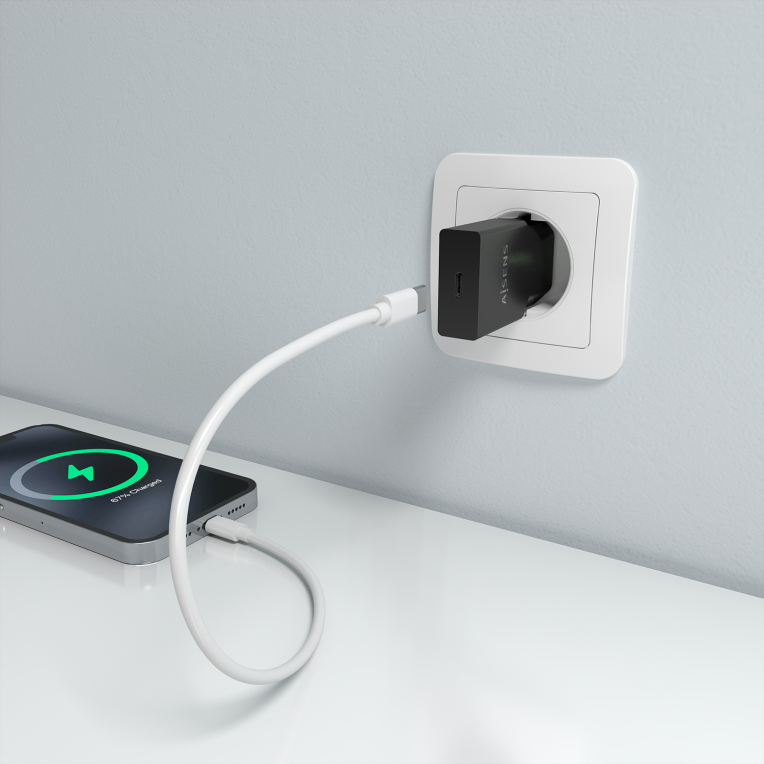 CARGADOR AISENS ULTRA DELGADO GaN 30W 1xUSB-C PD3.0 NEGRO - detalle