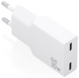 AISENS Cargador Ultra Delgado GaN 30W. 2xUSB-C PD3.0. Blanco
