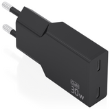 AISENS Cargador Ultra Delgado GaN 30W. 2xUSB-C PD3.0. Negro
