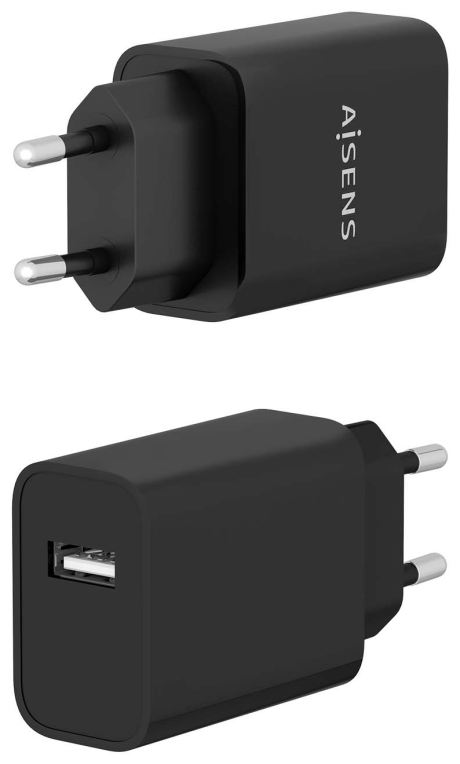 CARGADOR AISENS USB 10W ALTA EFICIENCIA 5V/2A NEGRO - detalle