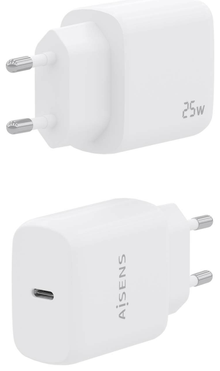CARGADOR AISENS USB-C PD3.0 1 PUERTO 1XUSB-C 25W BLANCO - detalle