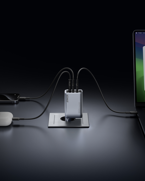CARGADOR ANKER PRIME CHARGER(100W 3 PORTS GAN) - detalle