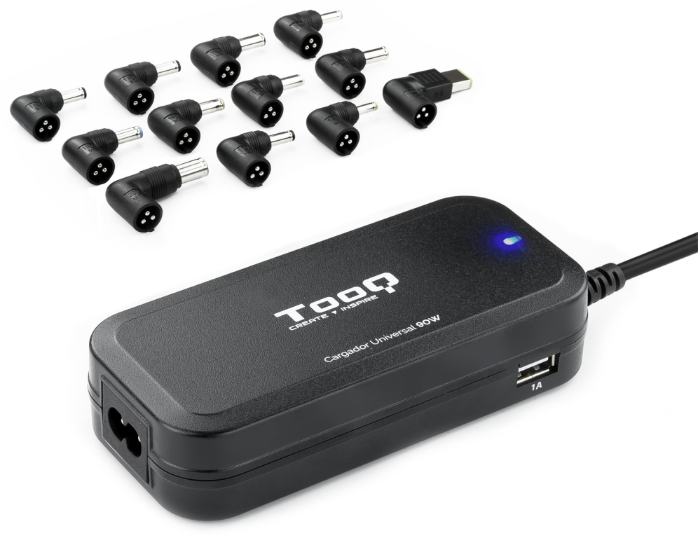 CARGADOR AUTOMATICO UNIVERSAL TOOQ TQLC-90BS02AT 90W 2XUSB 12 CONECTORES
