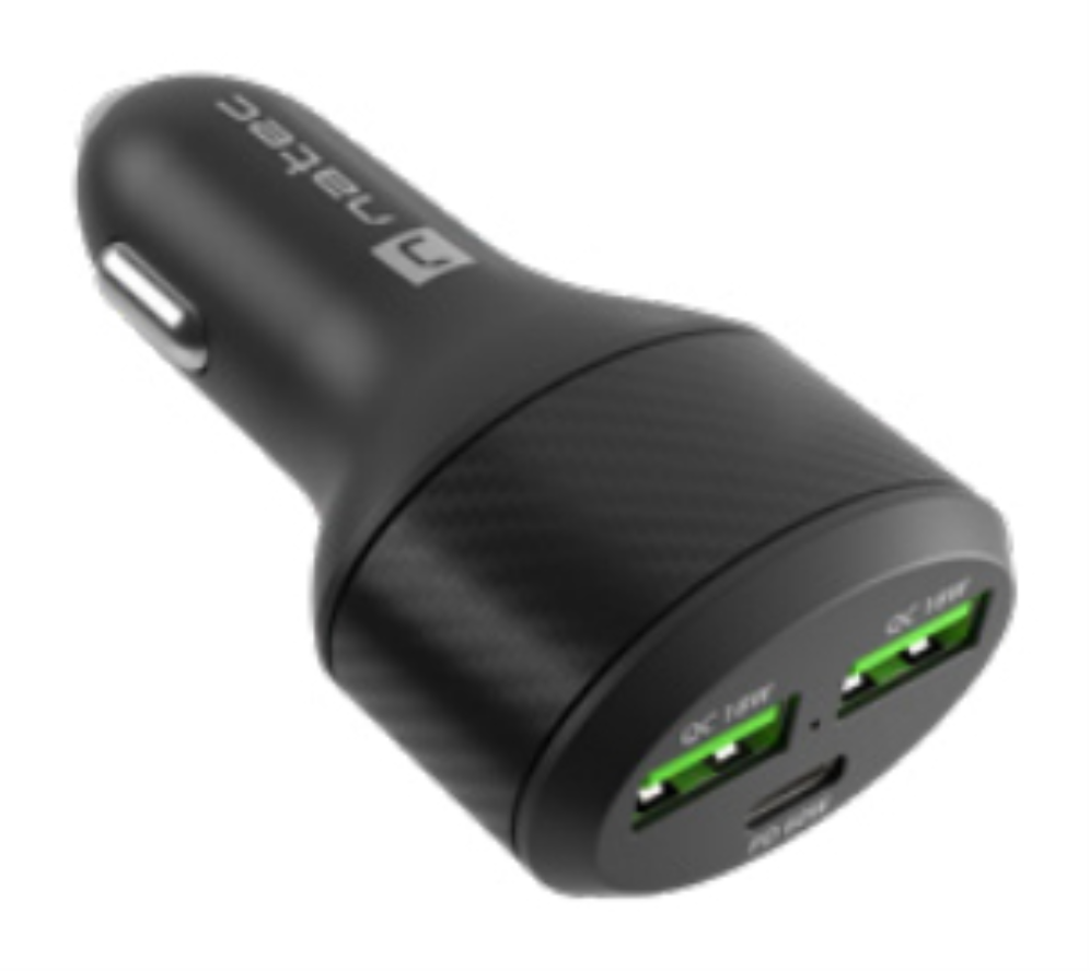 CARGADOR COCHE NATEC CONEY 2XUSB, 1XUSB-C QC3.0, PD 3.0 84W NEGRO - detalle