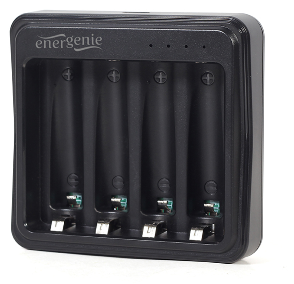 CARGADOR DE BATERIAS GEMBIRD USB DE 4 RANURAS COMPATIBLE AA, AAA RECARGABLES - detalle