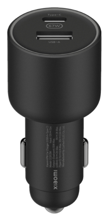 CARGADOR DE COCHE XIAOMI MI CAR CHARGER 67W 2XUSB-C + CABLE USB-C NEGRO
