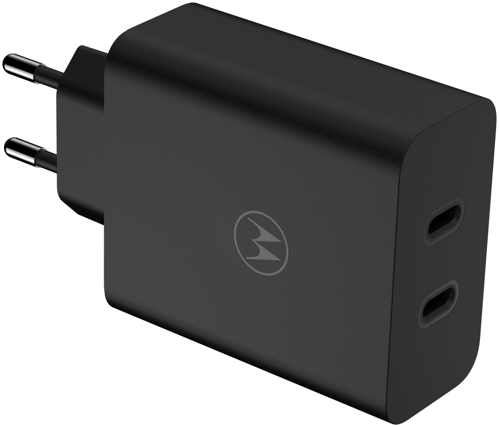 CARGADOR DE PARED MOTOROLA 125W GANFAST 2XUSB-C + CABLE - detalle