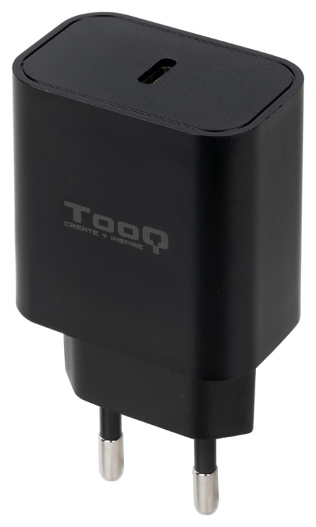 CARGADOR DE PARED TOOQ USB-C PD3.0 20W NEGRO