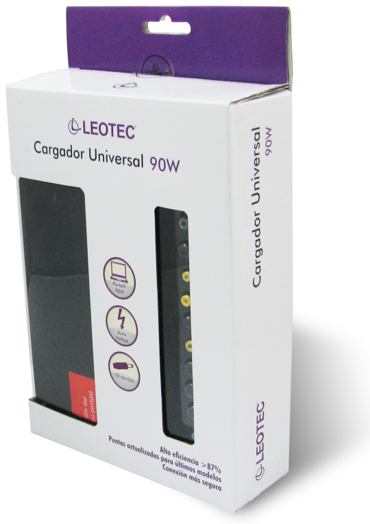 CARGADOR DE PORTATIL LEOTEC HOME 90W AUTOMATICO 12 CONECTORES 15-20V - detalle
