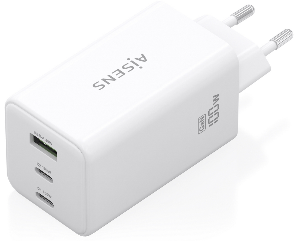 CARGADOR GAN AISENS 100W 2XUSB-C PD3.0 QC4.0 QC5.0 1XUSB-A QC3.0 - detalle